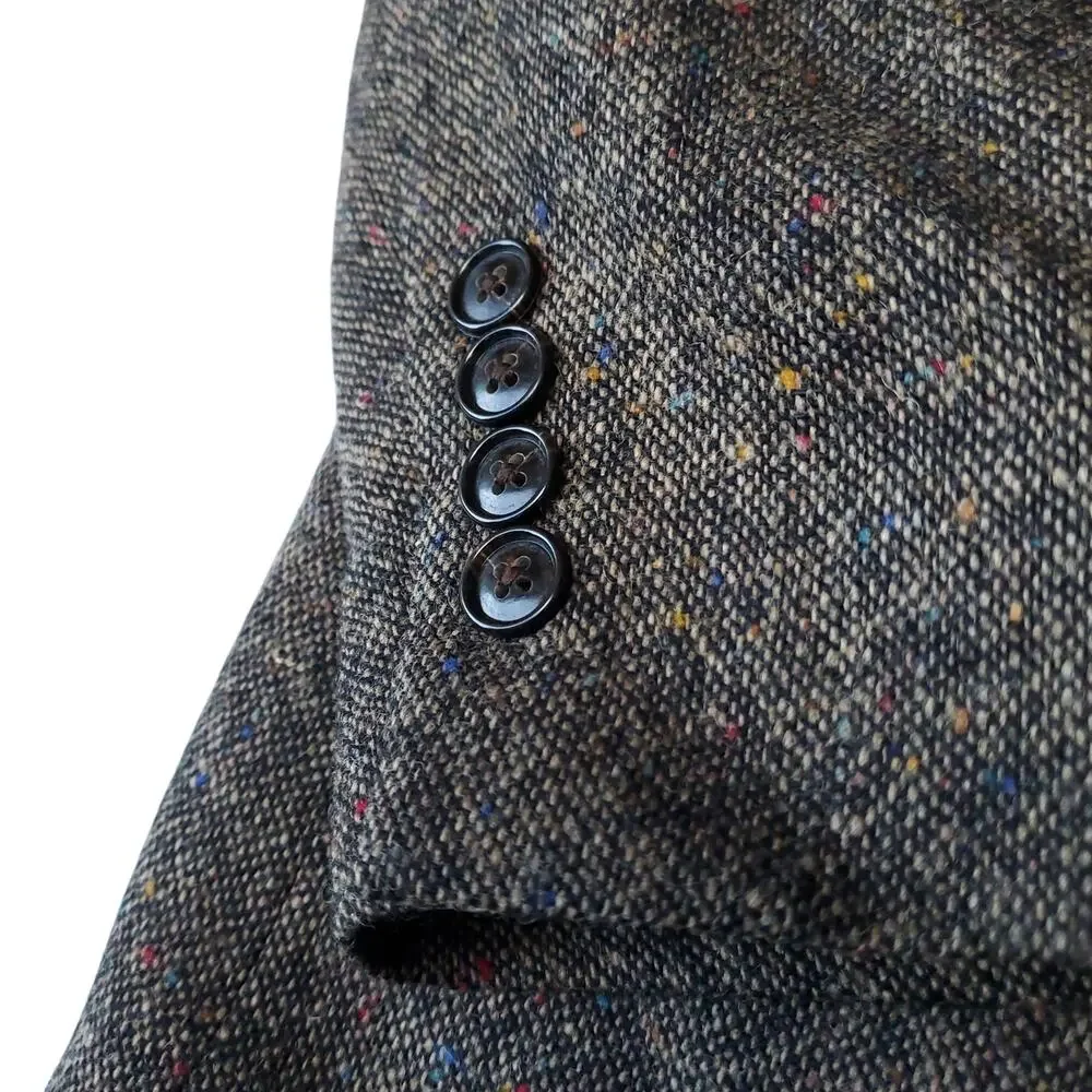 Barrington Ivy Prep 100% Wool Flecked Tweed Blazer Sport Coat Jacket Classic 46S